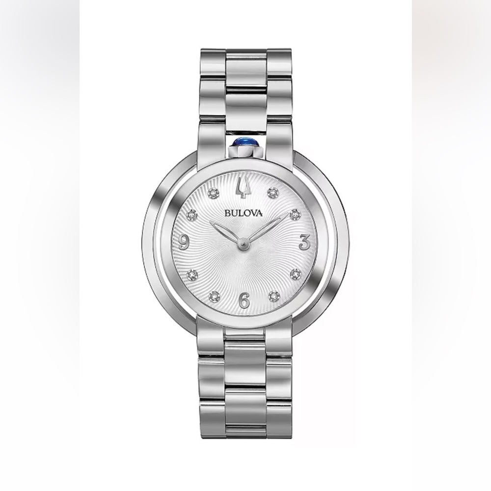 Bulova Classic Rubaiyat Diamond Bracelet Watch 35mm Sapphire 96P184 MSRP $595